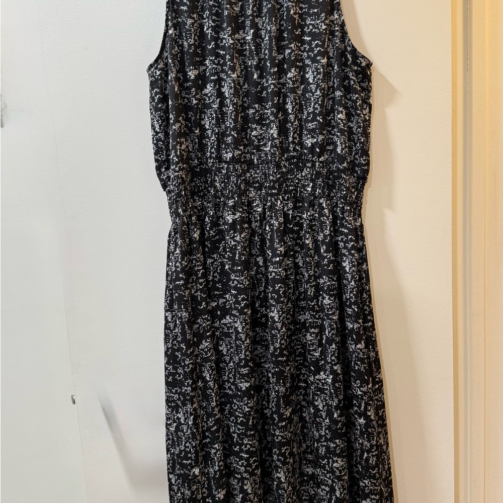 Prologue Black and White Abstract Maxi Dress